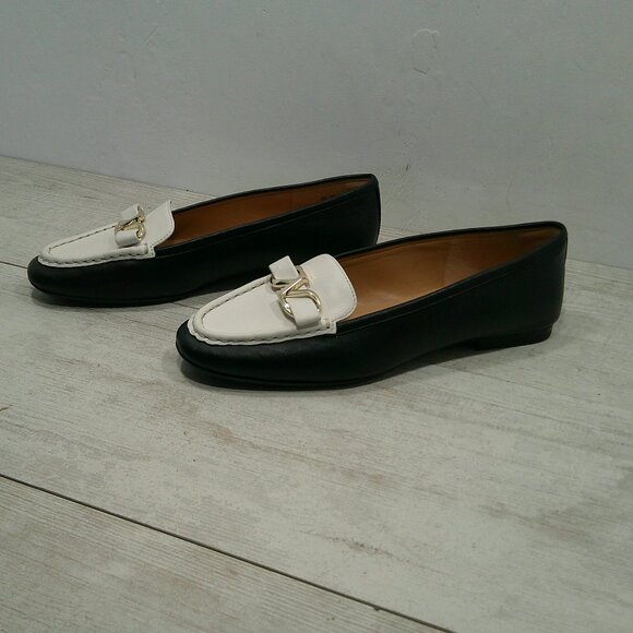 Naturalizer Classic Preppy Layla Black & White Leather Comfort Loafers Size 8 M - Picture 7 of 9